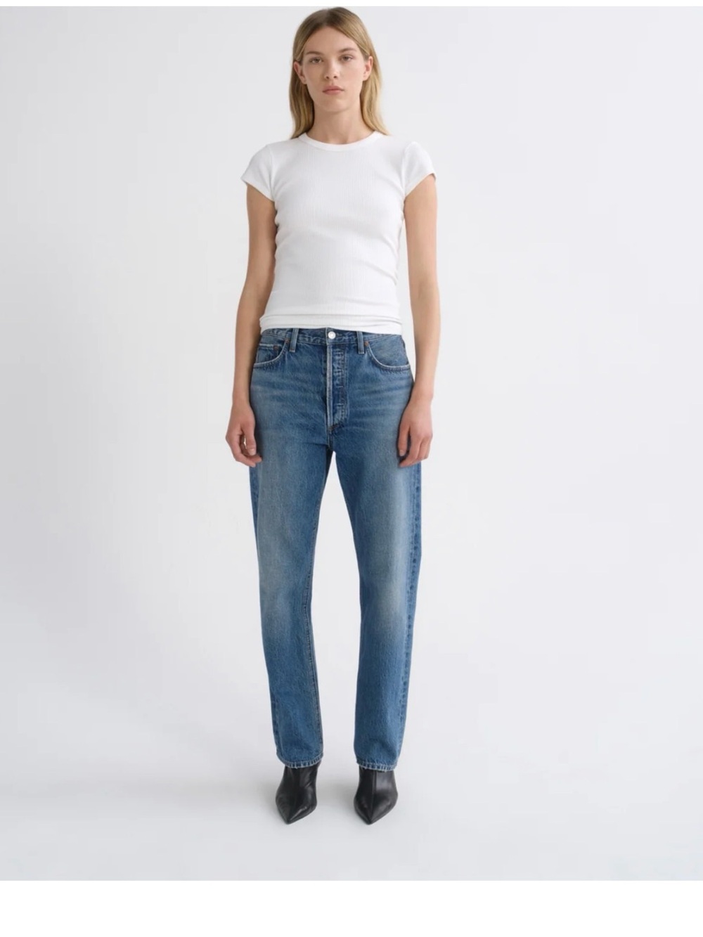 Agolde 90's Pinch Waist High-Rise Straight Jeans - Blue